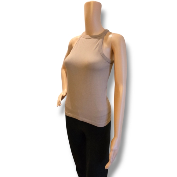 RAZZLE DAZZLE Women's Ribbed Tie Back Sleeveless Tank Top in Nude - Picture 14 of 16